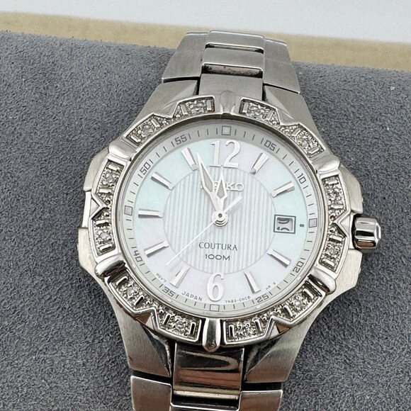 Seiko Coutura Classic Diamond with Mother of Pearl Face Women's Watch - Picture 1 of 10